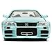 Jada Toys Fast & Furious 1:24 Brian's 2002 Nissan Skyline GT-R R34 Blue Green Die-cast Car, Toys for Kids and Adults
