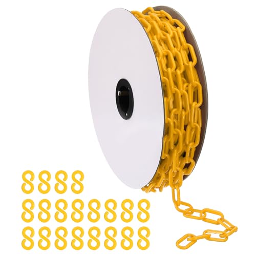 Chaîne en plastique jaune de sécurité de 6 mm pour contrôle des foules