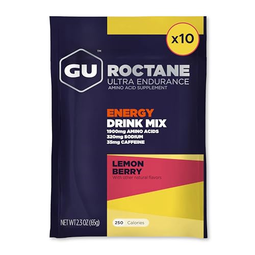 GU ROCTANE Energy Drink Mix Kohlenhydrat Elektrolyt Pulver Lemon Berry Zitrone Beeren 10 X 65 Gramm