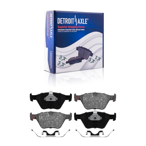 Image of Detroit Axle - Brake Kit for E39 97-03 BMW 528i 01-03 525i Disc Brakes Rotors 1997 1998 1999 2000 2001 2002 2003 Ceramic Brake Pads Front and Rear Replacement