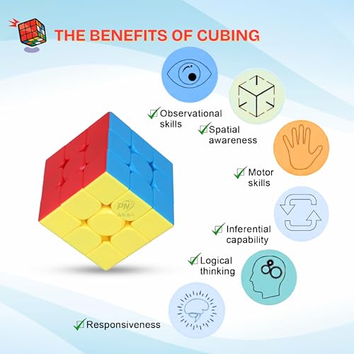 Image of MoYu Meilong Professional Speed Cube, Stickerless Magic Puzzle Cube with Instructions (Size 3x3x3)