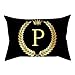 Produktbild NIUQY Mode Mini Kissenbezug schwarz und Gold Brief Kissenbezug Sofakissenbezug Home Decor Tägliches Freizeit Wesentliches Healthy Living Little Helper