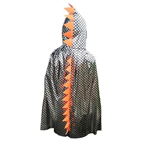 Boys Cape Dinosaur Costume For Kids Dragon Halloween Dress Up Childrens Hooded Robe Cloak Silver Cover