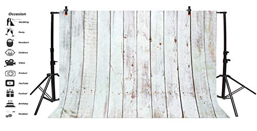 Lfeey 10X8Ft Vintage White Wood Backdrops For Photography Rustic Retro Grunge Wooden Plank Portrait Wallpaper Newborn Baby Shower Wood Board Birthday Party Photoshoot Background Photo Studio Props #TOP2