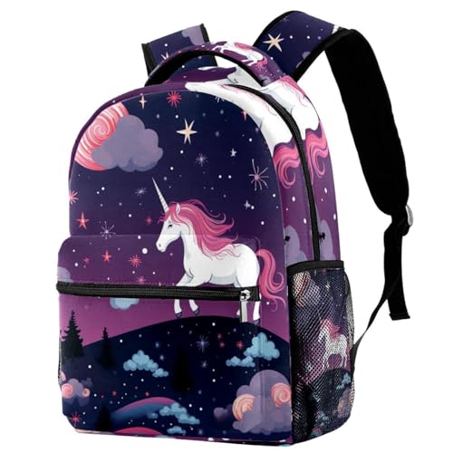 Sac à dos fille licorne pour le collège et les sorties de plein air - Style multicolore