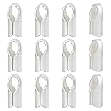 BENECREAT 12Pcs 925 Sterling Silver End Cap Crimps, 1.5mm Crimp Ends Beading Cord Protector, Barrel End Caps Tube Beads Ends Connectors for Necklaces Bracelets Jewelry Craft Making