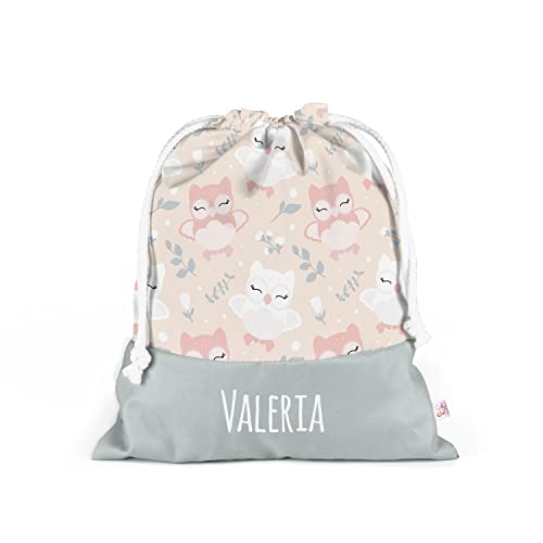 SAQUITOMAGICO Bolsa merienda o almuerzo Infantil Personalizada Sweet Baby para niños o Bebe.Vuelta al Cole (buhos)