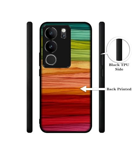 Image of Colorful Thread Design Premium 2D Printed Metal Back Case Cover for Vivo V29 5G / V29 Pro 5G