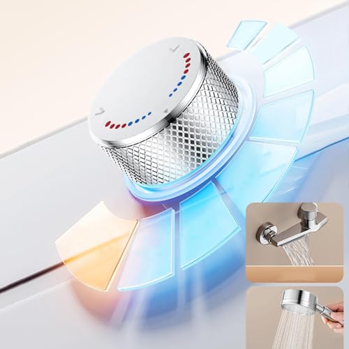 Mitigeur de baignoire avec ensemble de douche mural argenté et flexible 1,5m - 4