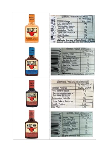 Bull’s Eye Barbecue Grill Saucen Probier-Set 7 verschiedene Sorten je 300ml