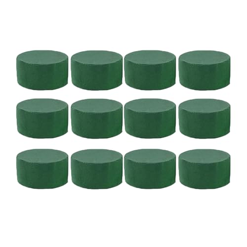 Lueear 12 bloques redondos de espuma para floristería, bloques decorativos de flores verdes húmedas y secas, bloques de arreglos florales artificiales para el hogar, boda, hotel