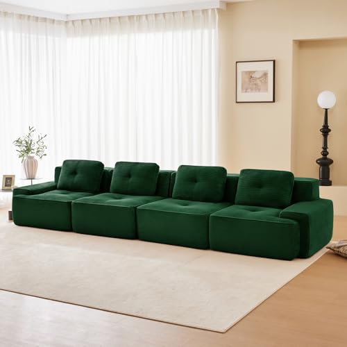 Image of Corduroy Modular Sectional Sofa, Oversized Cloud Couches for Living Room