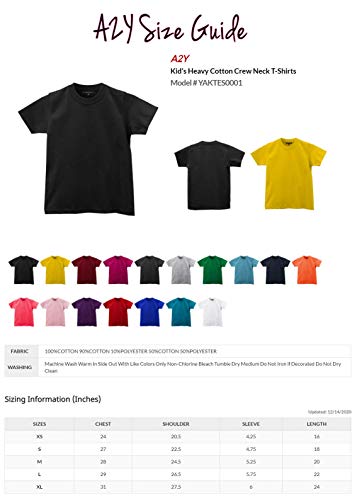 A2Y Kid'S Heavy Cotton Crew Neck T-Shirts White L thumb #2
