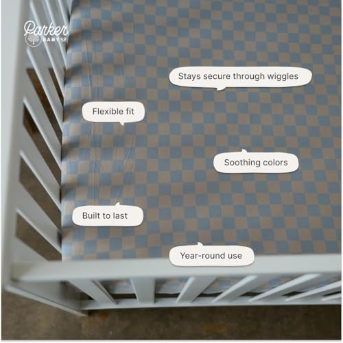 Image of Parker Baby Soft & Durable Fitted Baby Crib Sheets | Snug Fit for Standard Crib Mattresses | Machine Washable, Fade-Resistant & Modern Nursery Designs