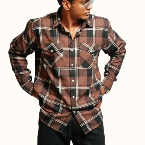 Image of RuggedNap Checked Cotton Shirt for Men | Premium Casual Plaid Shirt, Soft Breathable Everyday Wear