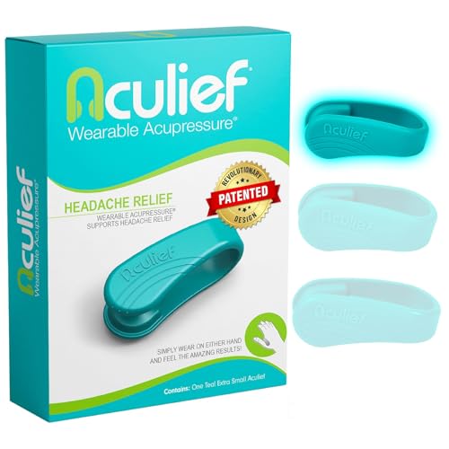 Aculief Acupressure Hand Clip - Stress Management & Hand Pressure Point Clip - On-the-Go Stress Support X-Small Teal