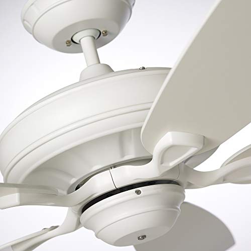 Luminance Kathy Ireland Home Carrera Grande Eco Ceiling Fan Fixture With 6-Speed Wall Control And Downrod | Energy Star Rated Motor | Light Kit Adaptable And Blades Sold Separately, Satin White, 37 To 45 Inches, 46 To 50 Inches, 51 To 55 Inches,56 To 65 Inches , 66 Inches & Up #TOP3