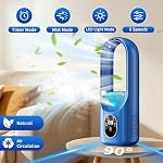 Portatif Air Ventilateur de conditionnement,4-IN-1Rechargeable Mini Air Conditionneur avec 6 Vitesses,1-6H Heureur,7 LED & Vaporisateur, Eau & Réservoir de glace, évaporation personnelle Air Refroidisseur pour Chambre,Bureau,Camping & Voyages