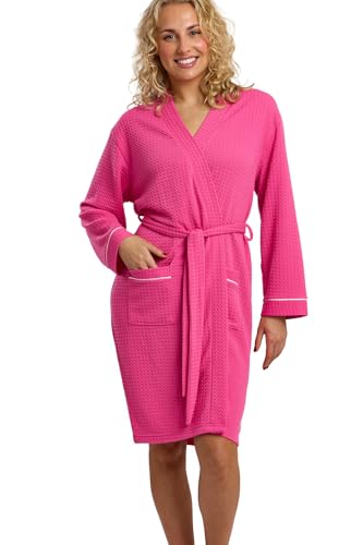 Indigo Sky Francesca Peignoir en tricot gaufré facile d'entretien pour femme – Robe de chambre...