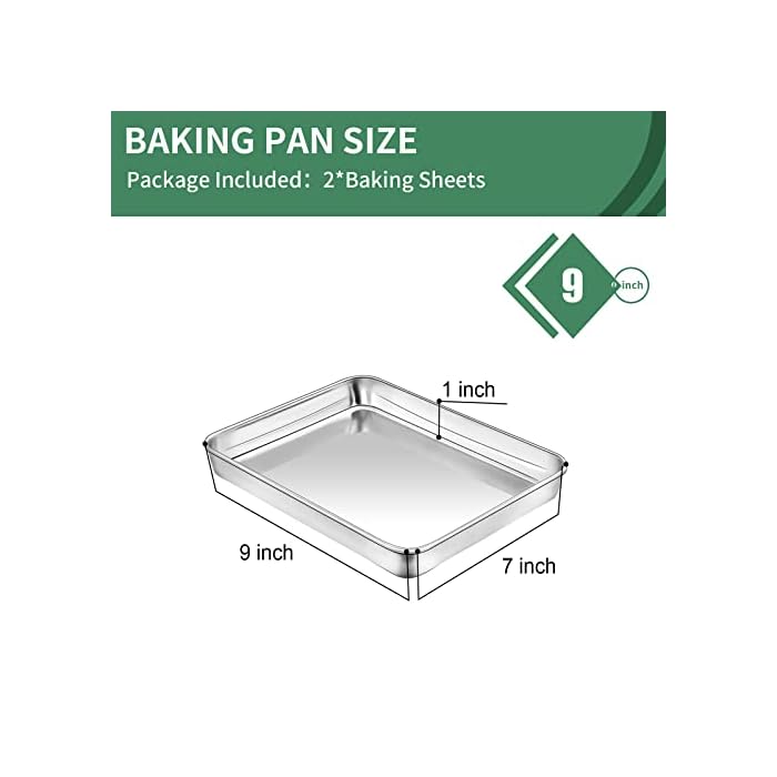 Buy Baking Sheets Set of 2, HKJ Chef Cookie Sheets 2 Pieces Stainless