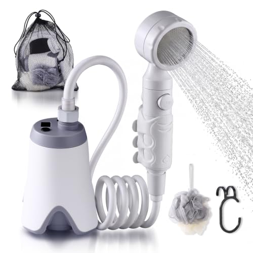 YOSOKI USOKI Portable Rechargeable Camping Shower Pump, Matte White