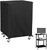 Waterproof AV Cart Cover Designed with 210D Oxford Fabric for Multi Functional Media Carts Offering Dust and Moisture Protection and Easy Mobility (Black)