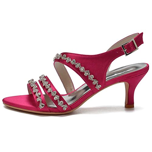 Women's Glamorous Kitten Heel Pumps with Round Toe and Buckle, Accented with Rhinestones a Dressy Closed-Toe Choice for Special Occasions3