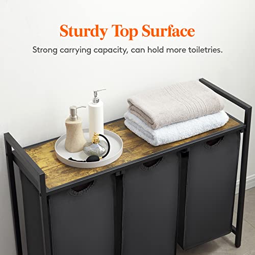 Lifewit Laundry Hamper, 120L 3 Section Pull Out Clothes Hampers For Laundry With Large Top Shelf And 3 Removable Bags & Handles, Laundry Basket Sorter For Laundry Room Bedroom Bathroom And Dorm, Black #TOP5