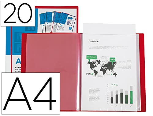 Liderpapel Personaliz, 20 Känguru-Hüllen, Polypropylen, DIN A4, Rot, transparent