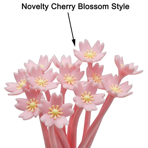 Maydahui 35 piezas bolígrafo gel flor de cerezo rosa miniatura 3