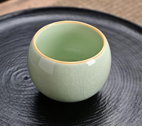 AOBOPO 陶器・磁器製ティーセット 湯呑み (湯飲み茶碗) 一式付き 紅茶・緑茶・日本茶・中国茶・台湾茶・玉露・焙じ茶・花茶・工芸茶対応 カンフー茶芸向けおしゃれ茶具セット 家庭用・来客用・業務用多場面適応 貫入デザイン?感茶具セット