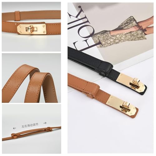 2PCS Adjustable Womens Belts for Jeans Dresses Slim Leather Stretch Belt Perfect Fit Everyday Casual Office Wear Comfortable Versatile3