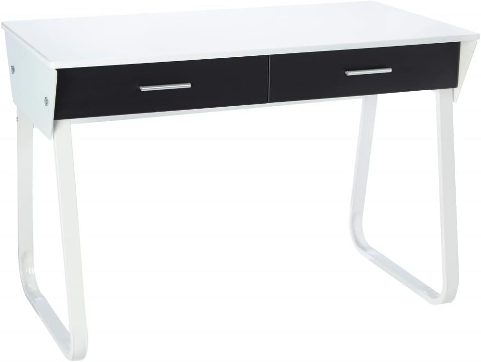 Buerostuhl24 673600 Desk Mira White High Gloss Front Black