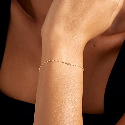 Gelin 14k Solid Gold Diamond Station Bracelet for Women | Diamond by the Yard Bracelet | with 6+1 inch Solid Gold Adjustable Chain, 0.06 ct. G Color, Natural4