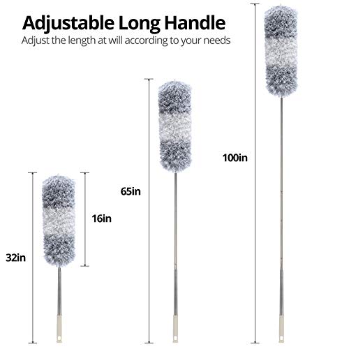 image for DELUX Microfiber Feather Duster Extendable Duster with 100 inches Extr