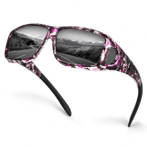 Image of VIEWBETTER Polarized Fit Over Glasses Sunglasses for Men Wrap Around Shades UV Protection Wear Over Eyeglasses SG0312