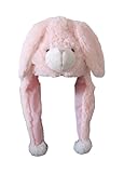 ZooPurr Pets Unisex Plush Animal Hats with Poms - Warm, Soft, and Cozy (Bunny)