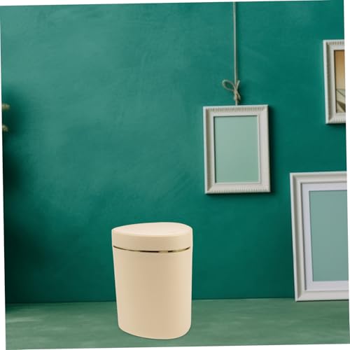Mini caneca de basura rectangular amarilla de plástico miniatura 4