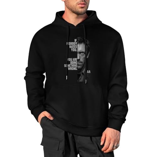 AUGFINDADREAM Men's Warm Hoody Dr House Men Long Sleeve Hooded Sweatshirt M
