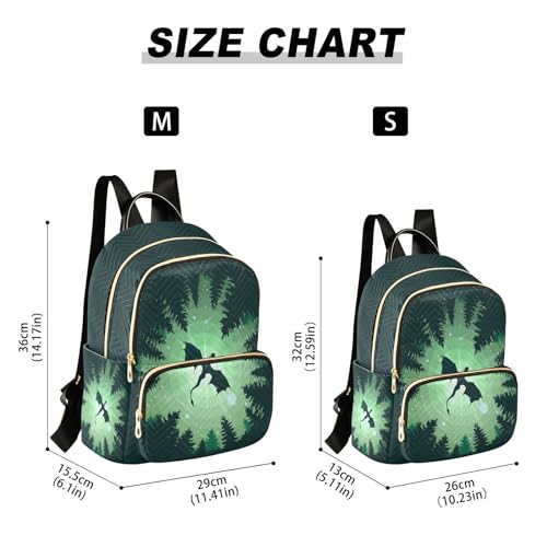 Image of Mini Backpack Forest Dragon Starry Sky Dragon Green Fashion Backpack Purse for Women,Handbag Shoulder Bag Casual Daypack, Ladies Gift for College Work (S)