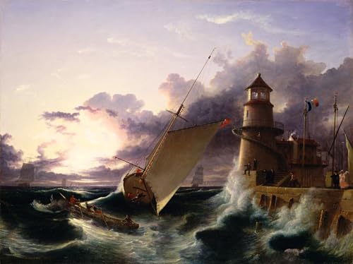 Pintura sobre lienzo Naufragio di Danby 60x90cm cuadro clásico de salón horizontal
