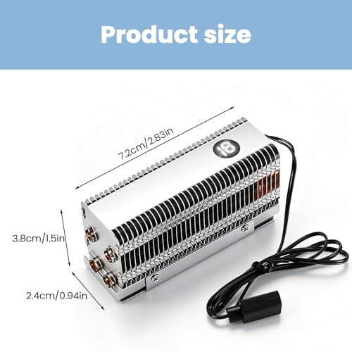 Image of ZORBES M.2 2280 SSD Heatsink with Digital Temperature Display, High Performance Aluminum Fin & Copper Heat Pipe Cooler for PCIe 4.0 /5.0 NVMe SSD, Thermal Cooling Solution, 11x5x8x3.5cm