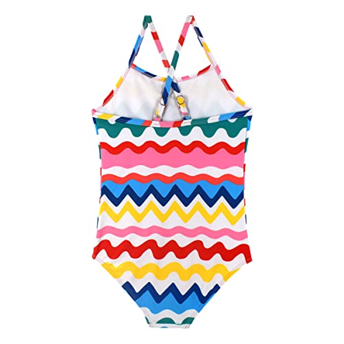 Image of Girls One-Piece Swimsuit with Adjustable Straps, Quick-Dry Design, Perfect for Pool, Beach, Surfing, Ages 2-12