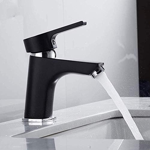 Robinet de vanité noir et blanc chaud et froid pour lavabo