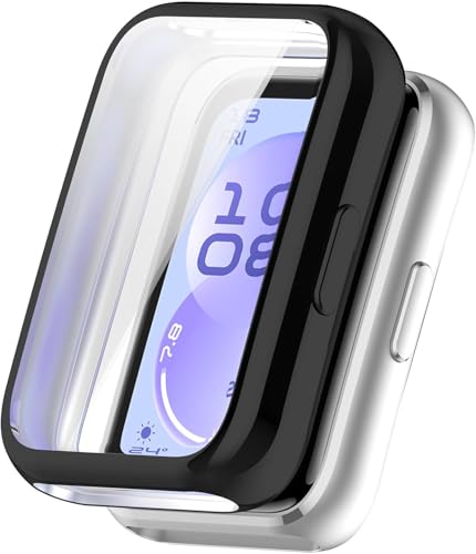 Huawei Band 11 ile Uyumlu 360° Kasa Koruyucu Yumuşak Tpu Kılıf Dokunmayı ve Netliği Etkilemeyen Band11 Ekran Koruma Çizilmeye Karşı Huawei Band 11 Ekran Koruyuculu Kılıf (Siyah)