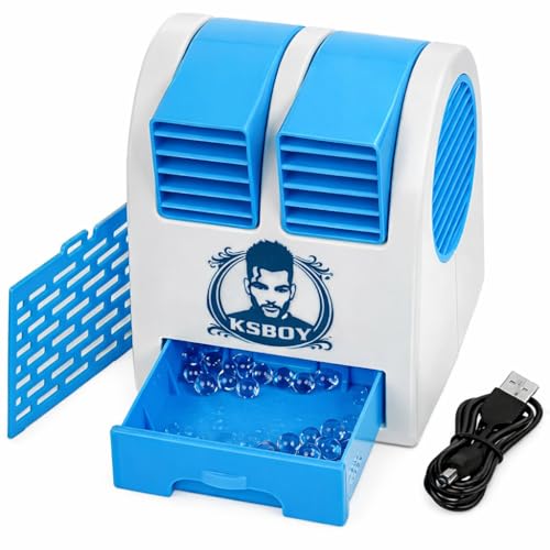 Image of Portable Mini Air Cooler, Multi-colored | USB Rechargeable, 3-Speed Cooling Fan, Water Cooling, Air Purifier