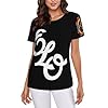 MZPQDKSLK Women's Electric Logo Graphic T-Shirt El*o Short Sleeve Light T Shirt for Women Round Neck Music Orches*tra Clothes Merch for Fans Black #3