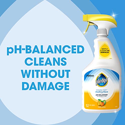 Pledge pH-Balanced Multisurface Cleaner Spray for Everyday Care, Fresh Citrus Scent, 25oz
