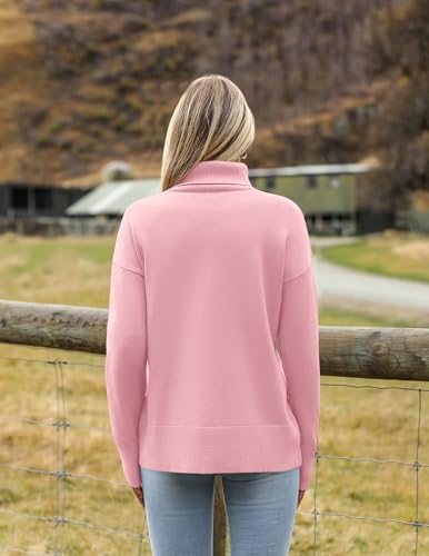 Image of Zeagoo Women's Turtleneck Sweater 2026 Fall Winter Chunky Knitted Pullover | High Low Hem Trendy Basic Jumper Top, Long Sleeve Casual Knit Pullover 2026, Fall Fashion Outfits, Winter Clothing for Women