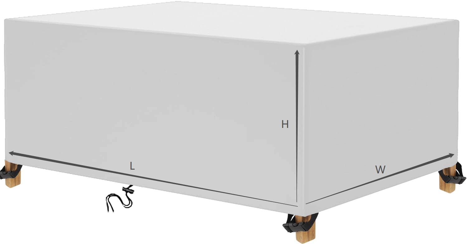 Coperture per Mobili da Giardino 210x170x70cm Copertura Tavolo Sedie Esterno Telo Copri Tavoli da Terrazza Quadrato 600D Oxford Impermeabile Anti-UV Antivento